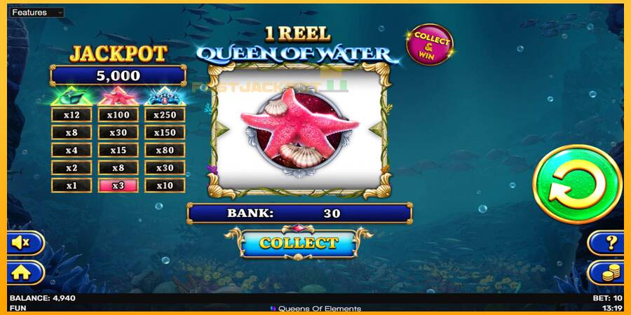 Hrací automat: 1 Reel Queen of Water s reálnou šancou na výhru