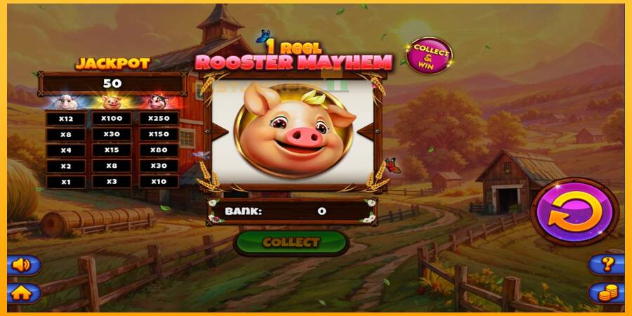 Hrací automat: 1 Reel Rooster Mayhem s reálnou šancou na výhru