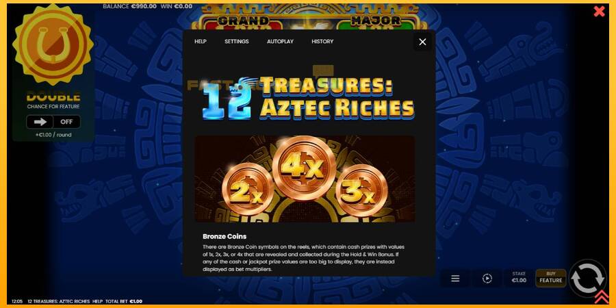 Hrací automat: 12 Treasures: Aztec Riches s reálnou šancou na výhru