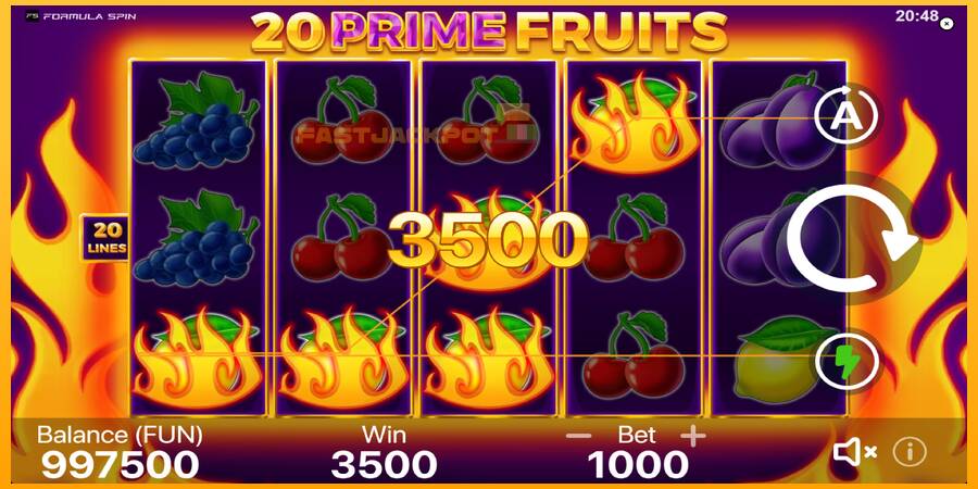 Hrací automat: 20 Prime Fruits s reálnou šancou na výhru