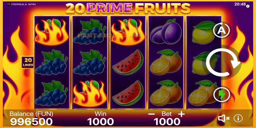 Hrací automat: 20 Prime Fruits s reálnou šancou na výhru