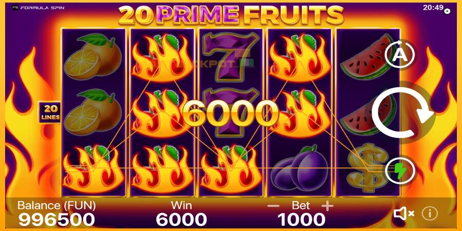 Hrací automat: 20 Prime Fruits s reálnou šancou na výhru