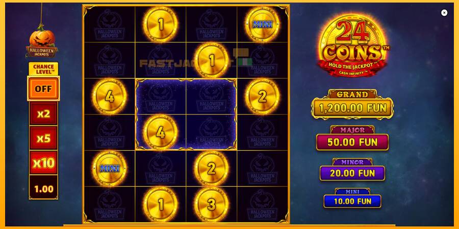 Hrací automat: 24 Coins Halloween Jackpots s reálnou šancou na výhru