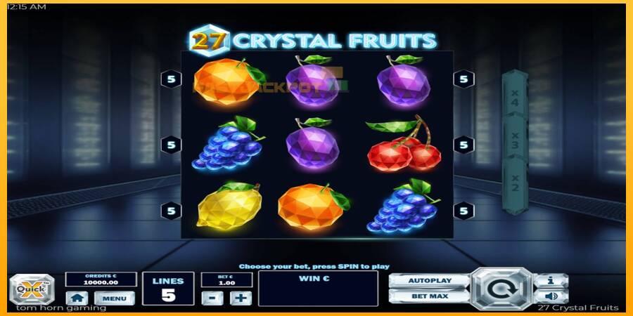 Hrací automat: 27 Crystal Fruits s reálnou šancou na výhru