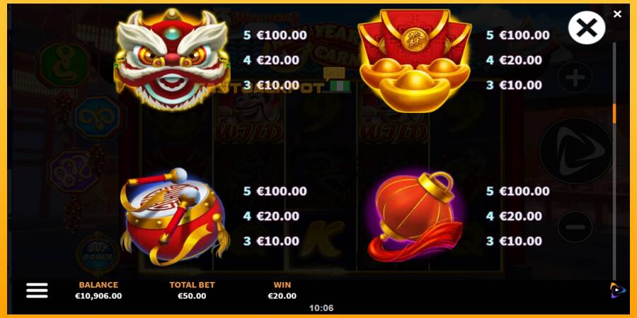 Hrací automat: 3 Wonders New Year Carnival s reálnou šancou na výhru