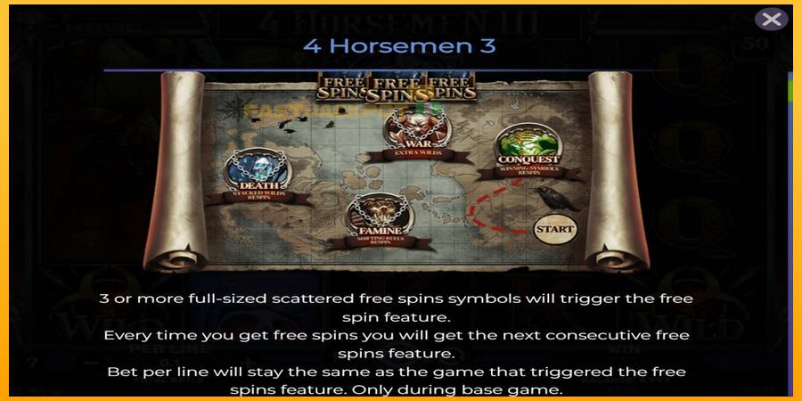 Hrací automat: 4 Horsemen III s reálnou šancou na výhru