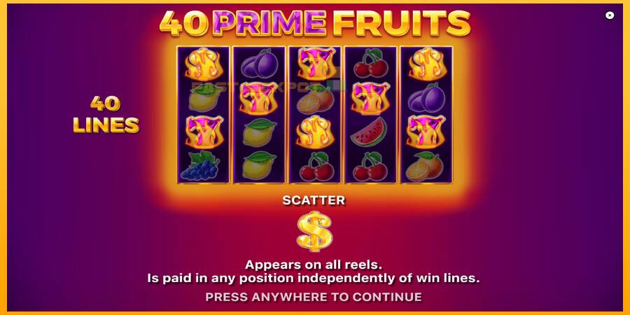 Hrací automat: 40 Prime Fruits s reálnou šancou na výhru