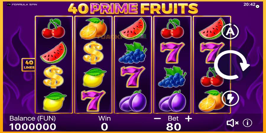 Hrací automat: 40 Prime Fruits s reálnou šancou na výhru