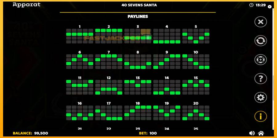 Hrací automat: 40 Sevens Santa s reálnou šancou na výhru