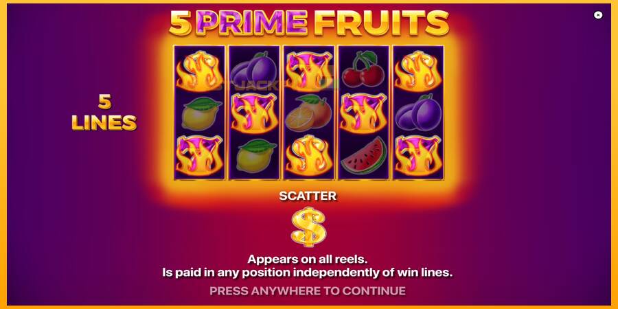 Hrací automat: 5 Prime Fruits s reálnou šancou na výhru