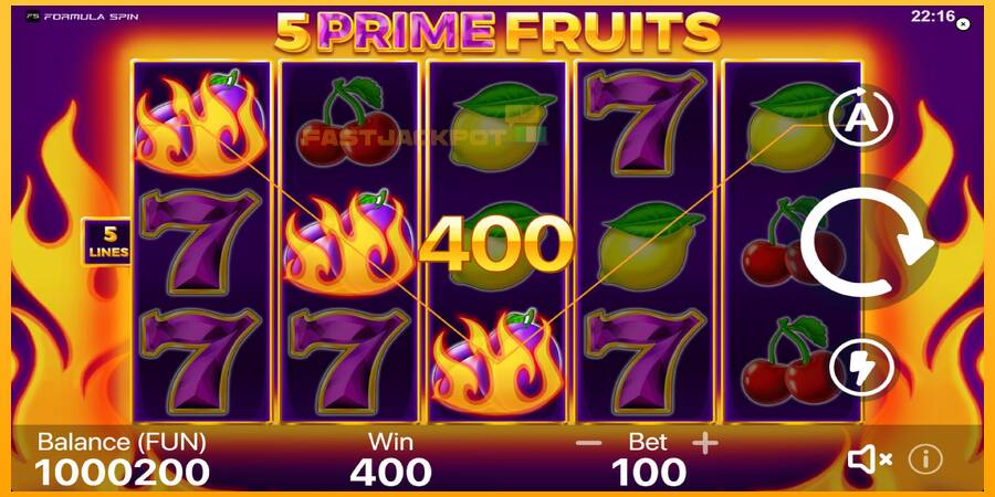 Hrací automat: 5 Prime Fruits s reálnou šancou na výhru