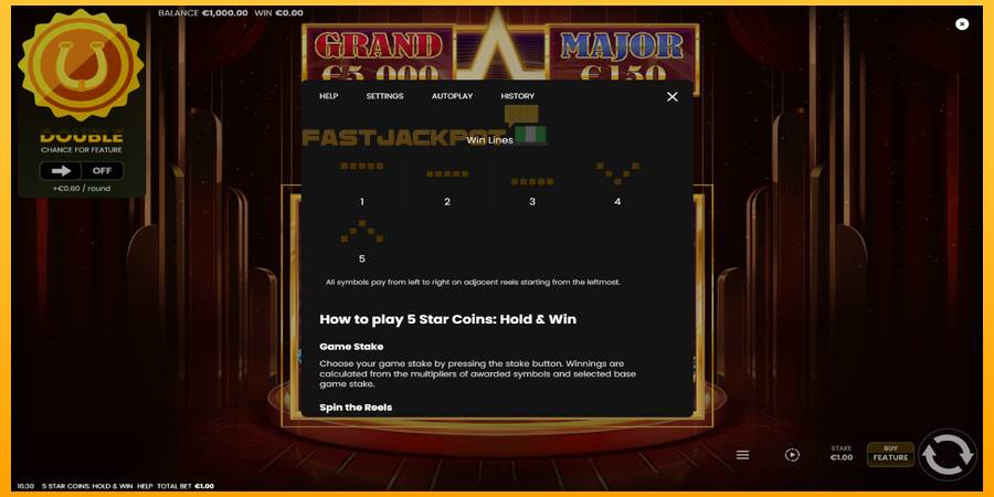 Hrací automat: 5 Star Coins: Hold & Win s reálnou šancou na výhru