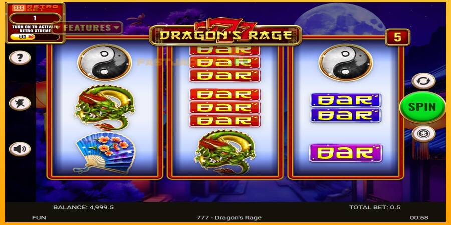 Hrací automat: 777 - Dragons Rage s reálnou šancou na výhru