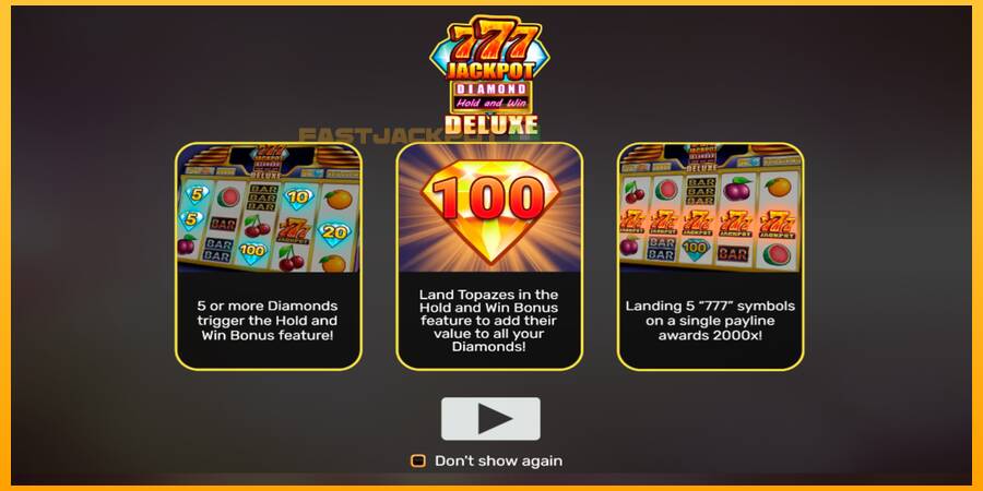 Hrací automat: 777 Jackpot Diamond Hold and Win Deluxe s reálnou šancou na výhru