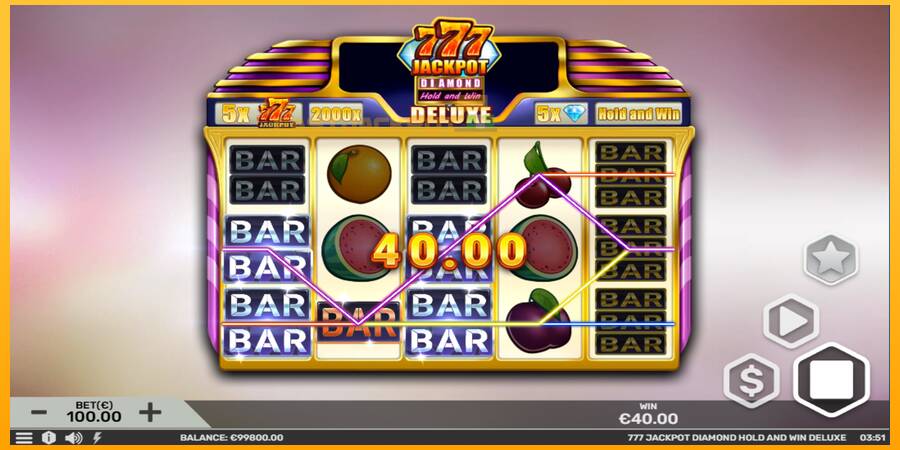 Hrací automat: 777 Jackpot Diamond Hold and Win Deluxe s reálnou šancou na výhru