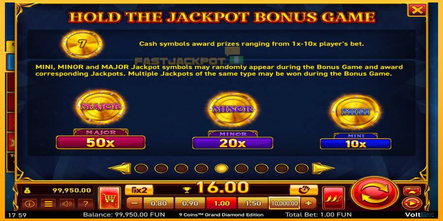 Hrací automat: 9 Coins Grand Diamond Edition Halloween Jackpots s reálnou šancou na výhru