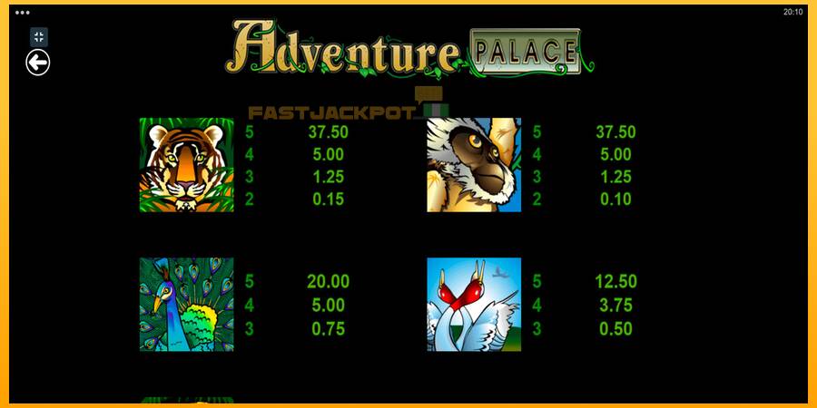 Hrací automat: Adventure Palace s reálnou šancou na výhru