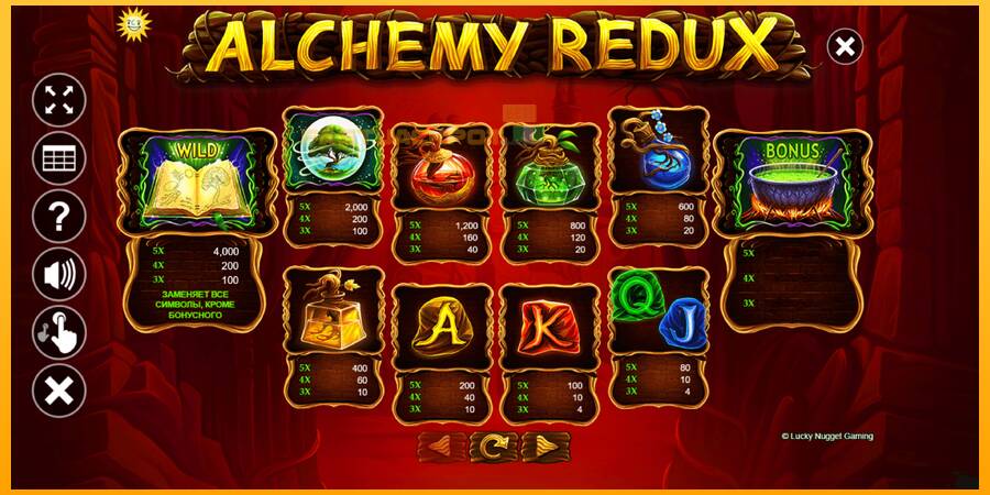 Hrací automat: Alchemy Redux s reálnou šancou na výhru