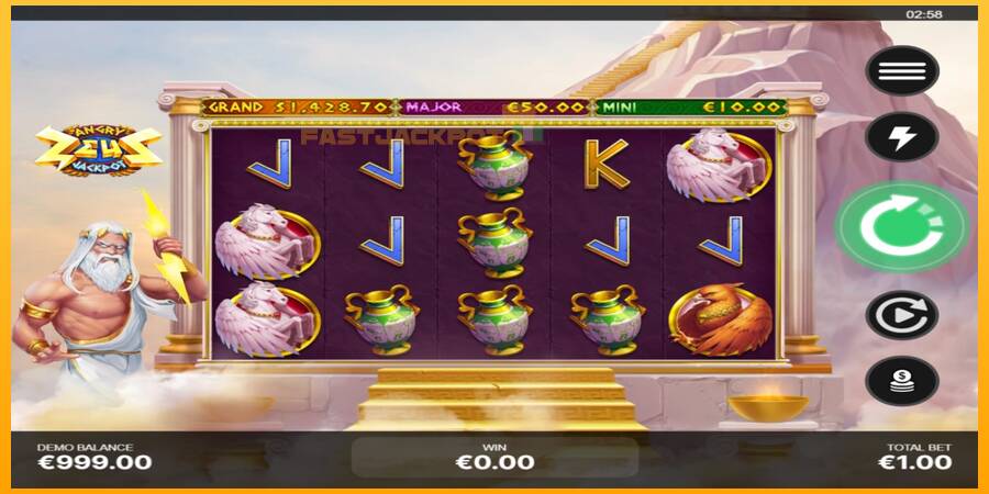 Hrací automat: Angry Zeus Jackpot s reálnou šancou na výhru