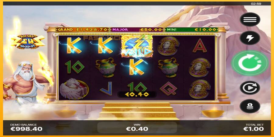 Hrací automat: Angry Zeus Jackpot s reálnou šancou na výhru