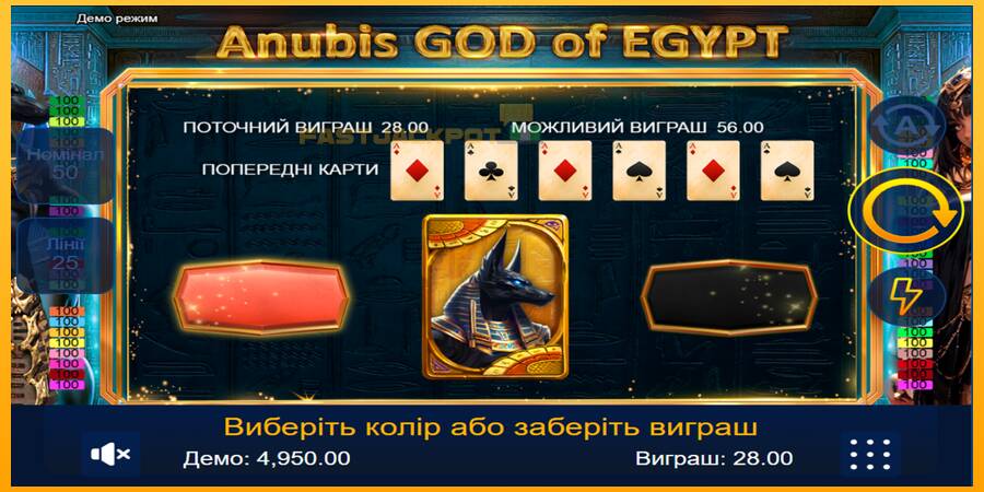 Hrací automat: Anubis God of Egypt s reálnou šancou na výhru