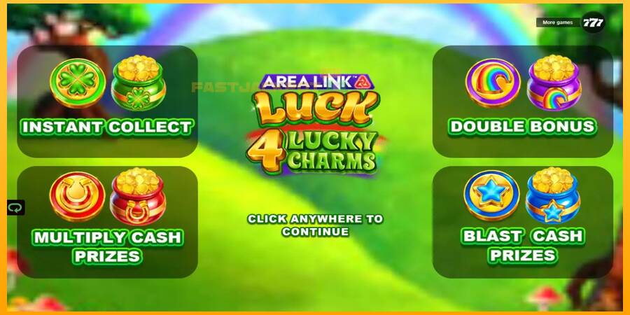 Hrací automat: Area Link Luck 4 Lucky Charms s reálnou šancou na výhru