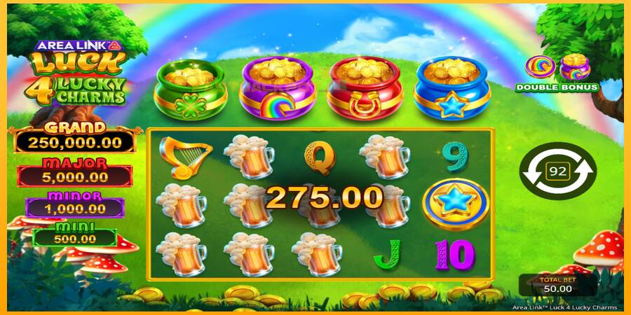 Hrací automat: Area Link Luck 4 Lucky Charms s reálnou šancou na výhru