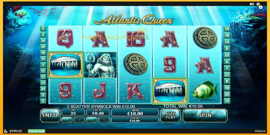 Hrací automat: Atlantis Queen s reálnou šancou na výhru