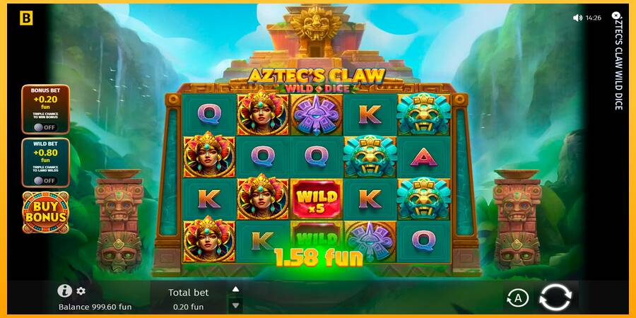 Hrací automat: Aztecs Claw Wild Dice s reálnou šancou na výhru