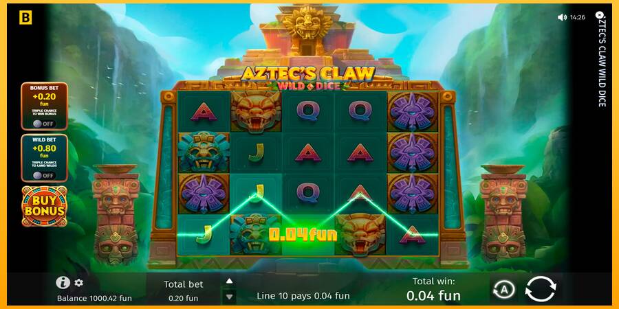 Hrací automat: Aztecs Claw Wild Dice s reálnou šancou na výhru