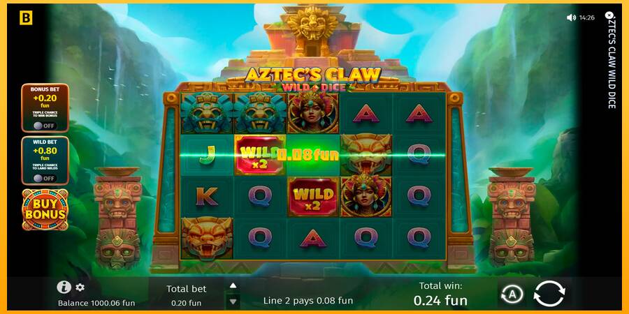 Hrací automat: Aztecs Claw Wild Dice s reálnou šancou na výhru