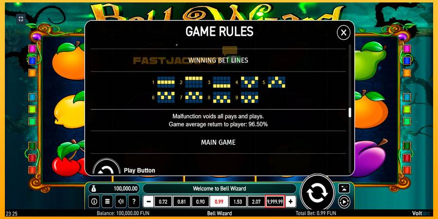 Hrací automat: Bell Wizard s reálnou šancou na výhru