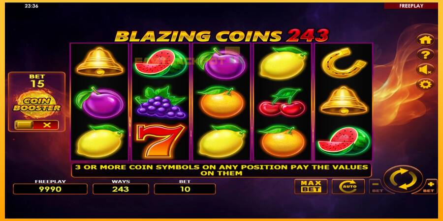 Hrací automat: Blazing Coins 243 s reálnou šancou na výhru