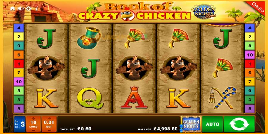 Hrací automat: Book of Crazy Chicken Golden Nights s reálnou šancou na výhru