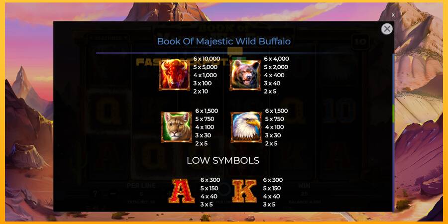 Hrací automat: Book of Majestic Wild Buffalo s reálnou šancou na výhru