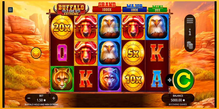 Hrací automat: Buffalo Hold and Win Extreme s reálnou šancou na výhru