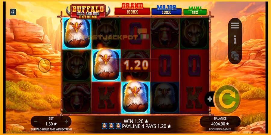 Hrací automat: Buffalo Hold and Win Extreme s reálnou šancou na výhru