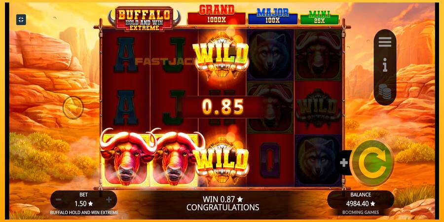 Hrací automat: Buffalo Hold and Win Extreme s reálnou šancou na výhru