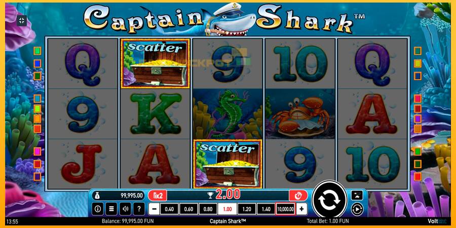 Hrací automat: Captain Shark s reálnou šancou na výhru