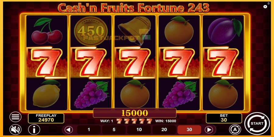 Hrací automat: Cashn Fruits Fortune 243 s reálnou šancou na výhru