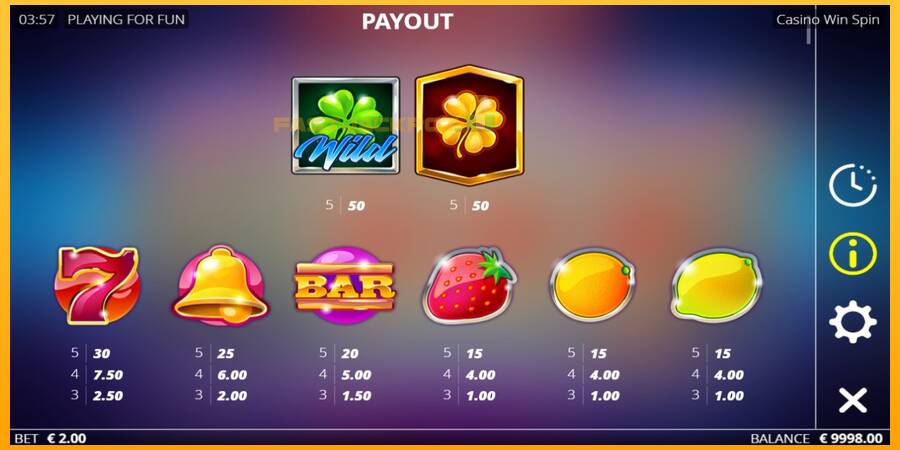 Hrací automat: Casino Win Spin s reálnou šancou na výhru