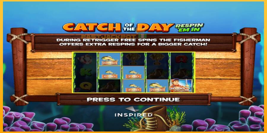 Hrací automat: Catch of the Day Respin Em In s reálnou šancou na výhru