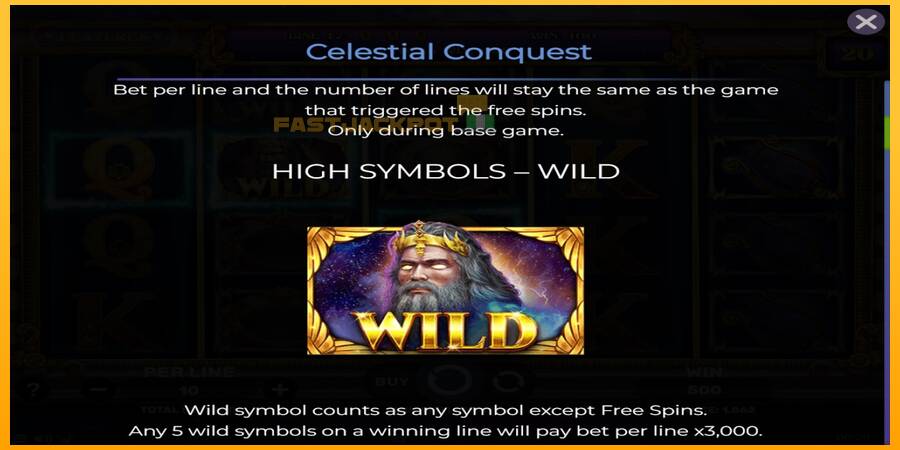 Hrací automat: Celestial Conquest s reálnou šancou na výhru