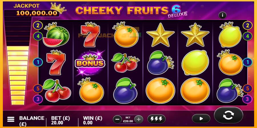 Hrací automat: Cheeky Fruits 6 Deluxe s reálnou šancou na výhru