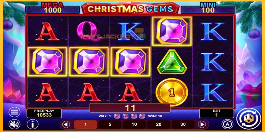 Hrací automat: Christmas Gems Hold & Win s reálnou šancou na výhru