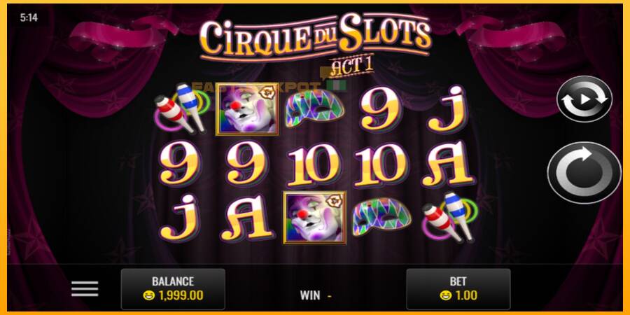 Hrací automat: Cirque du Slots s reálnou šancou na výhru