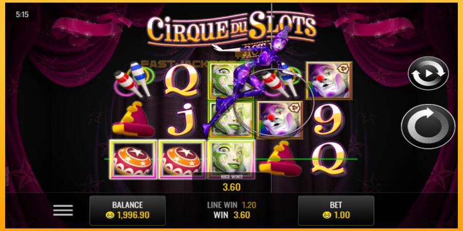 Hrací automat: Cirque du Slots s reálnou šancou na výhru