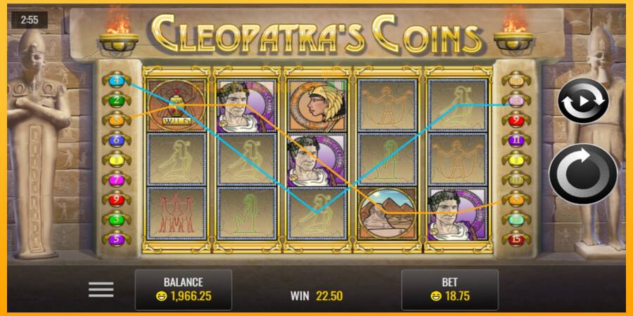 Hrací automat: Cleopatra’s Coins s reálnou šancou na výhru