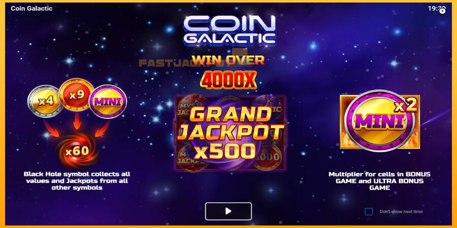 Hrací automat: Coin Galactic s reálnou šancou na výhru