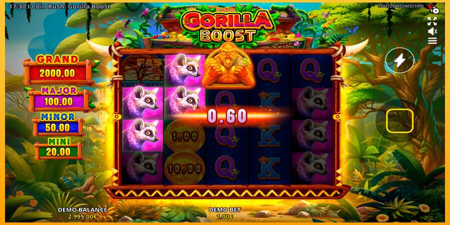 Hrací automat: Coin Rush: Gorilla Boost s reálnou šancou na výhru